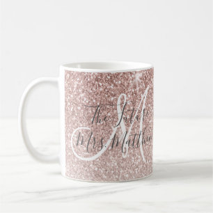 Mug Future le nom de Gold Glitter Monogram de Mme Rose
