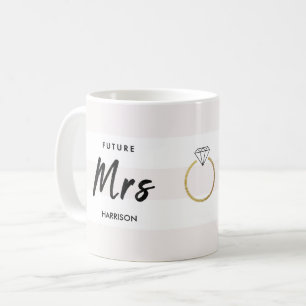 Mug Future Mme Blush Pink White Gold Diamond Script