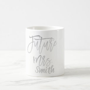 Mug FUTURE MRS. Silver Nom Écriture Moderne Personnali