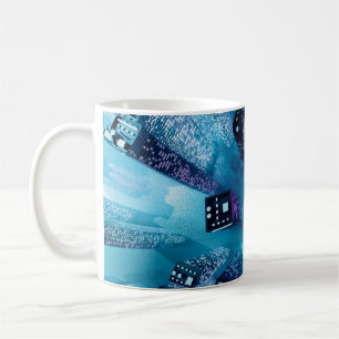 Mug Future ville centre-ville avec gratte-ciel en cybe