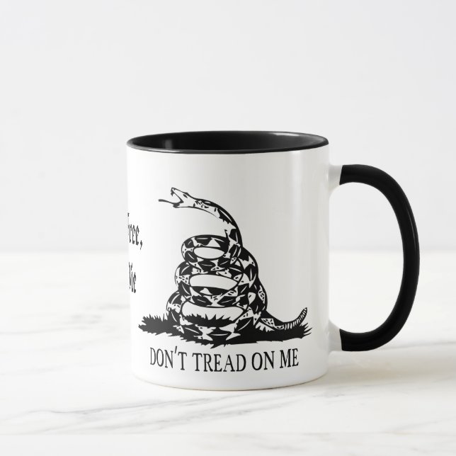 Mug Gadsden - ne marchez pas sur moi, libre vivant ou (Droite)