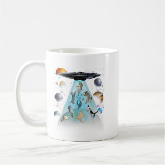 Mug Galaxy Cat Swimming T-Shirt | Cute Astronaut Cats 