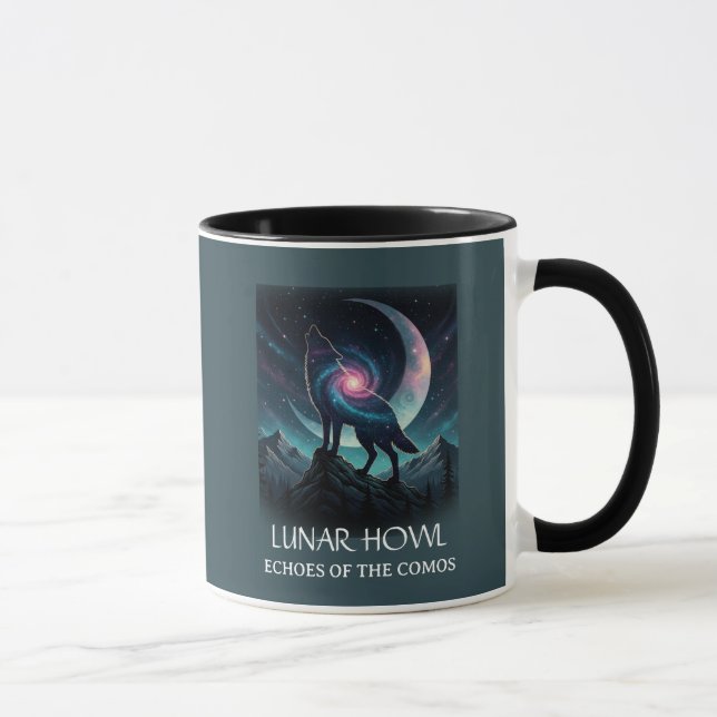 Mug Galaxy Wolf Silhouette with Mystical Nebula Moon (Droite)