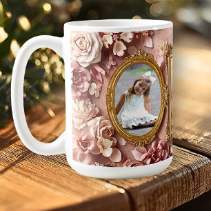 Mug Galerie de cadres mémoire floraux baroques en or d