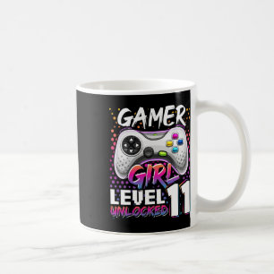 Mug Gamer Girl Level 11 Déverrouillé Jeu vidéo 11e nai