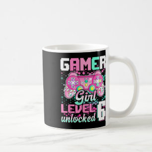 Mug Gamer Girl Niveau 6 Déverrouillé Jeu vidéo 6e anni