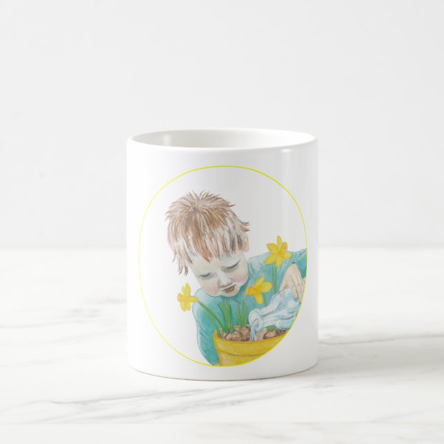 Mug Garçon Avec Daffodiles (Centre)