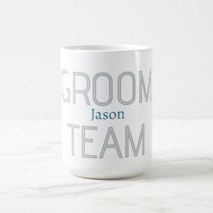 Mug garçon d'honneur marié audacieux équipe gris bleu