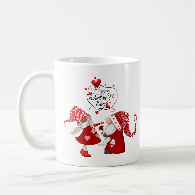 Mug Garçon & fille Valentines gnome Happy Valentines t (Gauche)