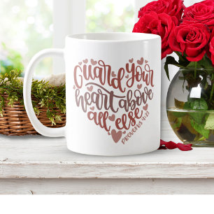 Mug Garde ton coeur   Jolie conception Bible Verse Cad