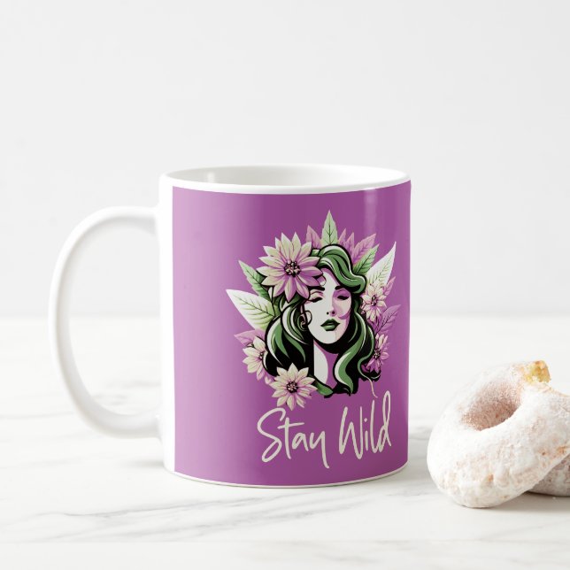 Mug Garder l'enfant à fleurs sauvage (Avec donut)