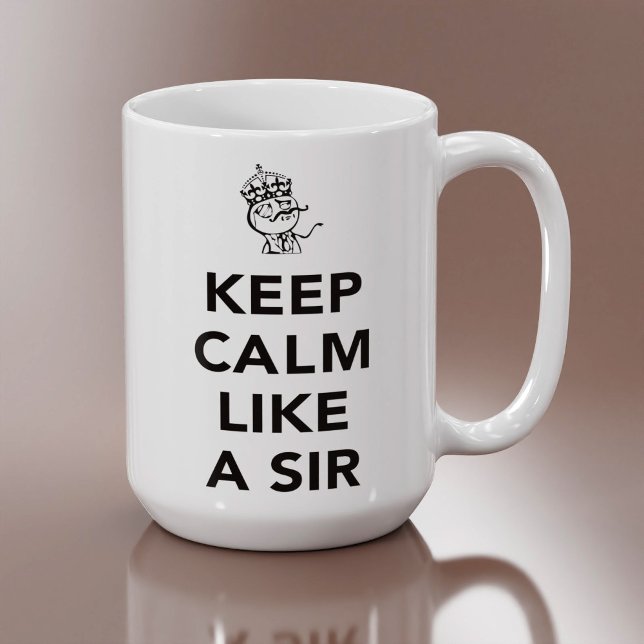 Mug Gardez le calme comme un sir - avec Couronne (Créateur téléchargé)