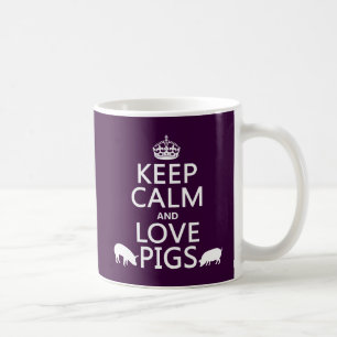 Mug Gardez le calme et aimez les porcs (toutes les