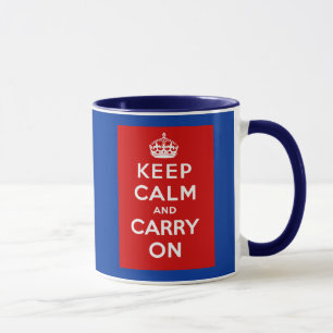 Mug Gardez le calme et continuez l'affiche britannique