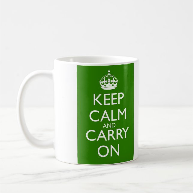 Mug Gardez le calme et continuez les Anglais emballant (Gauche)