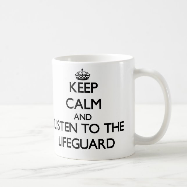 Mug Gardez le calme et écoutez le maître nageur (Droite)