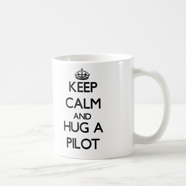 Mug Gardez le calme et étreignez un pilote (Droite)