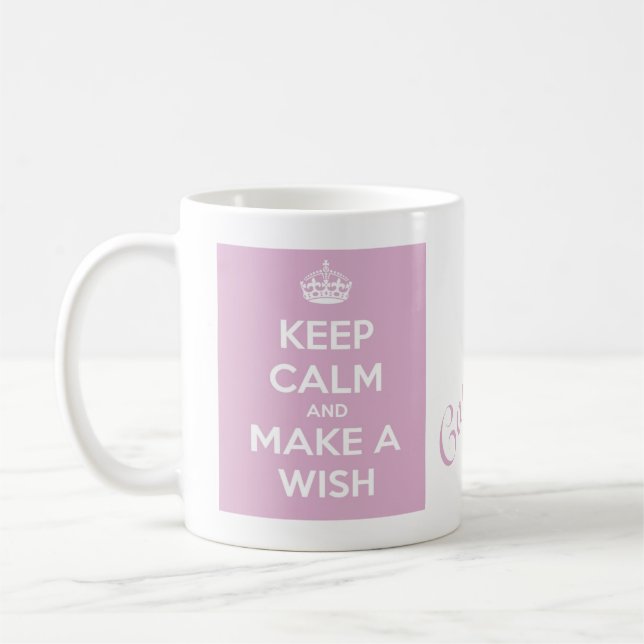 Mug Gardez le calme et faites un rose de souhait (Gauche)