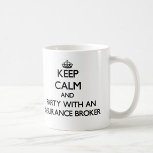 Mug Gardez le calme et la partie avec un courtier en