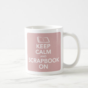 Mug Gardez le calme et l'album sur la tasse, rose