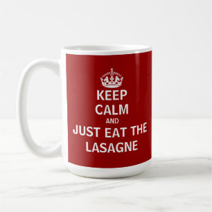Mug Gardez le calme et mangez juste du lasagne