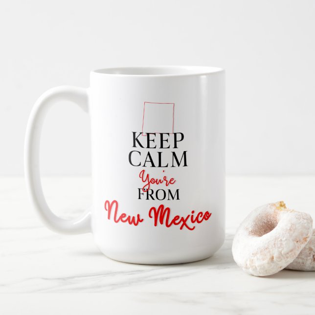 Mug Gardez le calme Vous venez du Nouveau-Mexique (Avec donut)