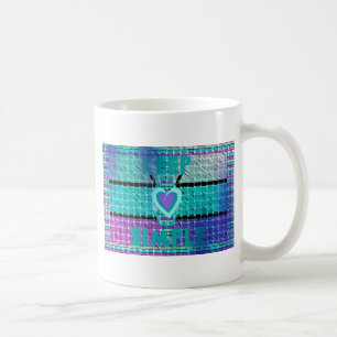 Mug Gardez-le simple : Cyan Heart & Clarity Art Motif