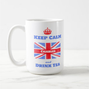 Mug Gardez votre calme, buvez du thé, Union Jack, drap