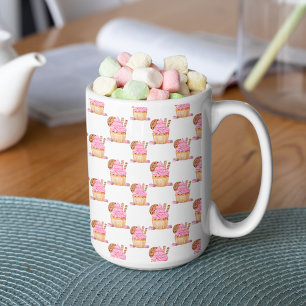 Mug Gâteau au roseau aquarelle avec motif chocolat
