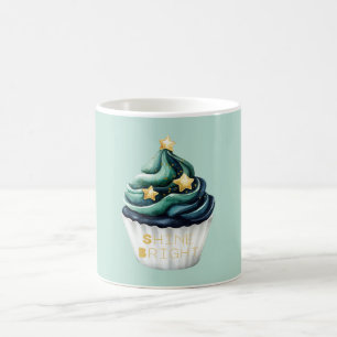 Mug Gâteau brillant aux étoiles vert bleu or