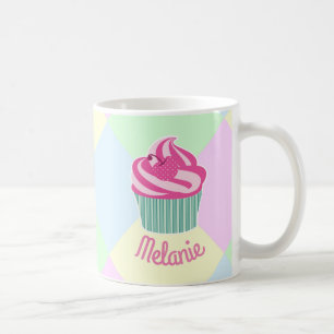 Mug Gâteau Cupcake Rose Pâle Personnalisé