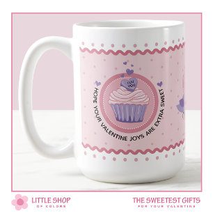 Mug Gâteau Cupcake Rose Personnalisable Saint-Valentin