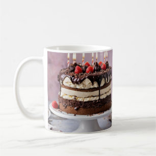 Mug Gâteau D'Anniversaire De Crème Chocolée Aux Fraise