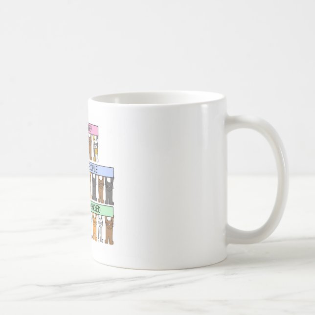 Mug Gauchers jour, le 13 août, chats de bande dessinée (Droite)