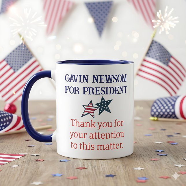 Mug Gavin Newsom pour le président | Merci pour votre (Créateur téléchargé)