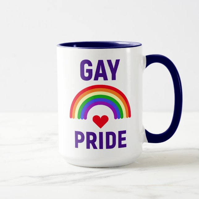 Mug Gay pride| Coeur et arc-en-ciel (Droite)