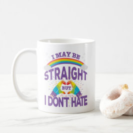 Mug Gay pride coloré droit mais ne détestez pas