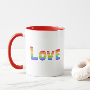 Mug Gay pride LGBT rainbow flag L'amour est l'amour LG