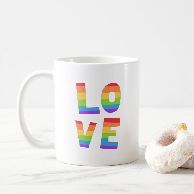 Mug Gay pride LGBT rainbow flag L'amour est l'amour LG (Avec donut)