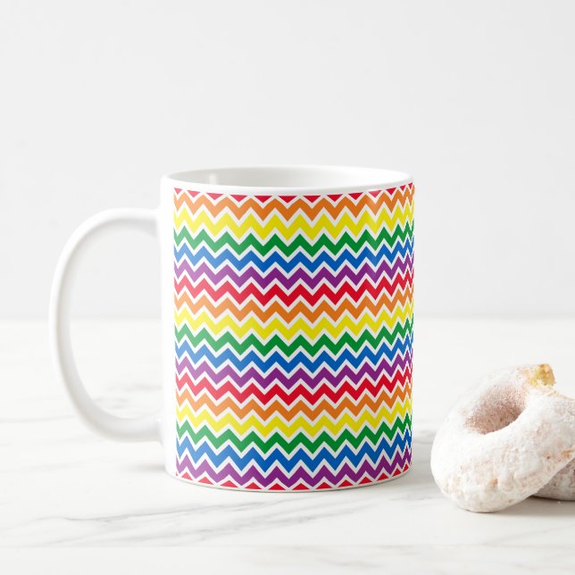 Mug Gay pride Rainbow Chevron (Avec donut)