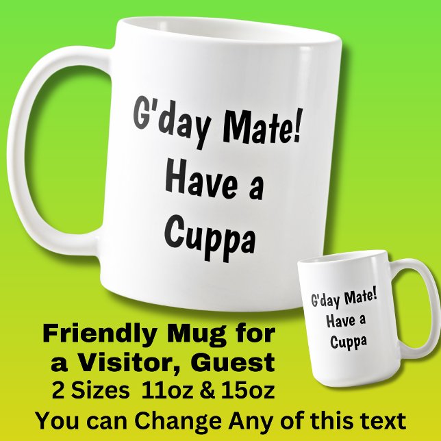 Mug G'day Mate ! Avoir un Cuppa - Aussie Australien (Créateur téléchargé)