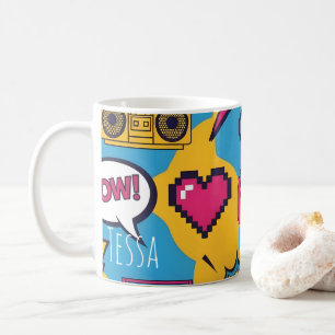 Mug Geek joueur d'art pop de bande dessinée colorée