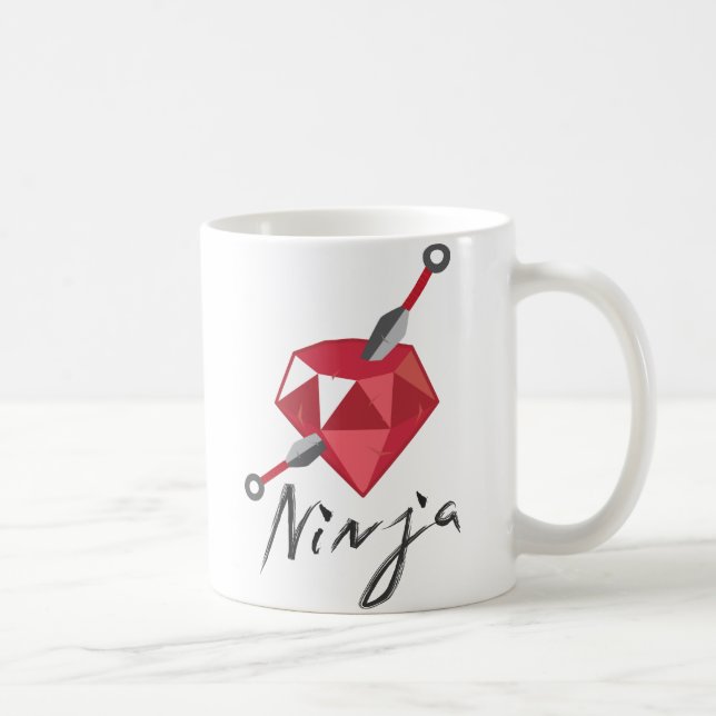 Mug Geek rouge de pierre gemme de Ninja (Droite)