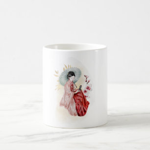 Mug Geisha se trouve près d'un bambou doré