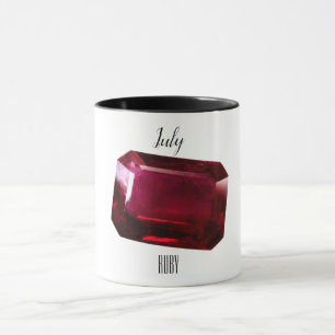 Mug Gemstone de rubis à café rouge juillet Birthston