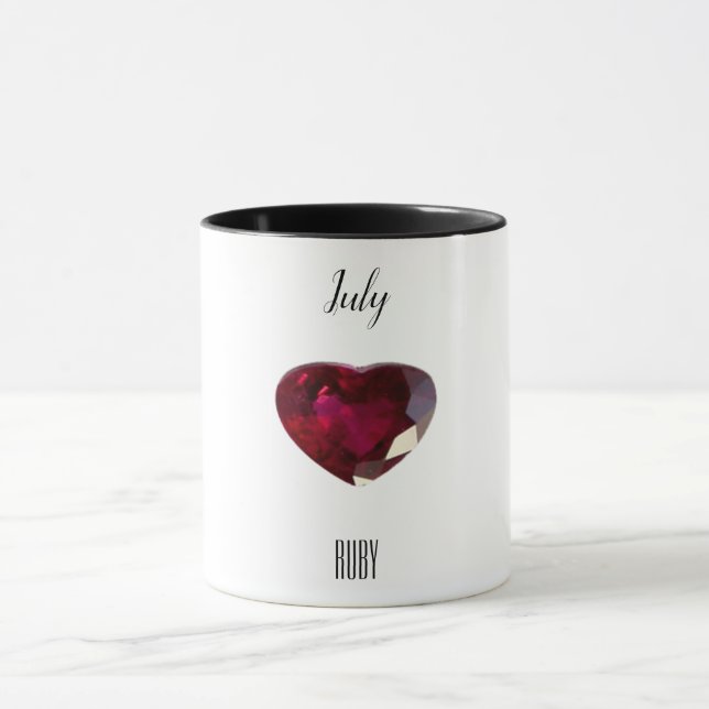 Mug Gemstone de rubis à café rouge juillet Birthstone (Centre)