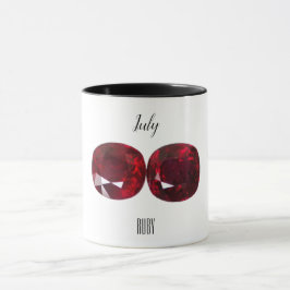Mug Gemstone de rubis à café rouge juillet Birthstone