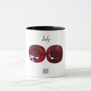 Mug Gemstone de rubis à café rouge juillet Birthstone