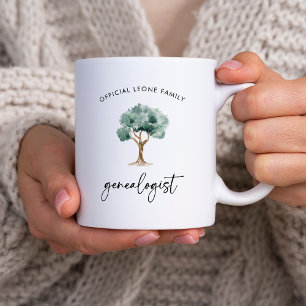 Mug Généalogiste de famille officiel avec arbre   Styl