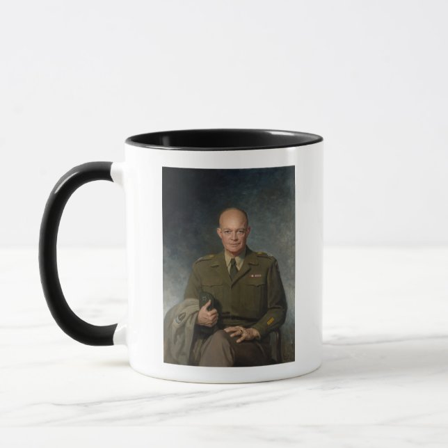 Mug Général Dwight Eisenhower Portrait peint 5 étoiles (Gauche)